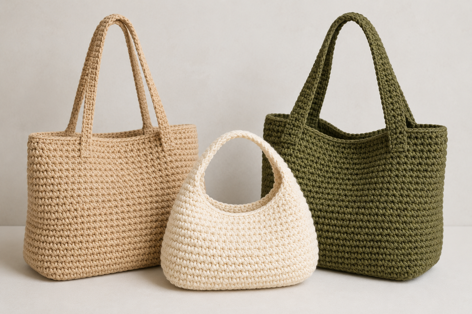 Handcrafted Crochet Tote Bag Upcycled Product Asset